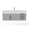 Castello Usa Nile 48" Wall Mounted Gray Vanity With White Top AndAnd Gold Handles CB-MC-48G-GLD-2053-WH - alternate 1